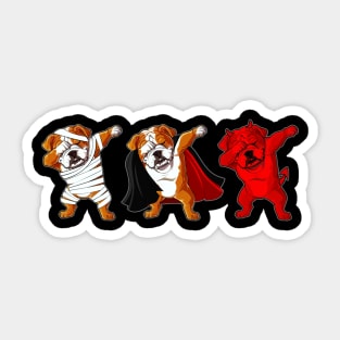 Bulldog Dabing Horror Halloween T-shirt Sticker